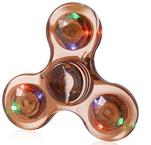 Crystal Luminous LED Light Fidget Spinner Hand Top Spinners Glow in Dark EDC Stress Relief Toys Kinetic Gyroscope for Children