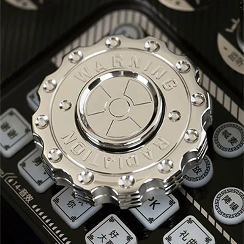 Radiation Warning Fidget Slider Spinner EDC Gear Hand Spinner Clicker Adult Fidget Toy ADHD Tool Anti-Anxiety Stress Relief Toys