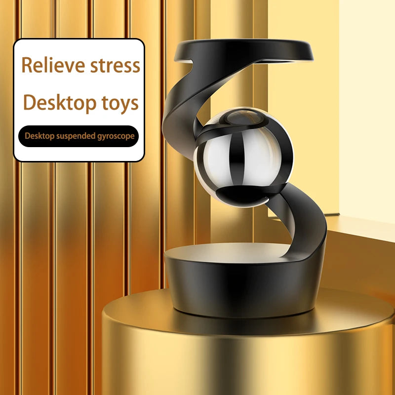 Adult Desktop Stress Relief Toy Aluminum Alloy Decompression Hypnosis Rotary Gyro Fingertip Kinetic Levitating Spinner Gift