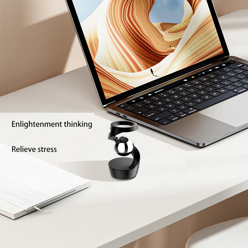 Adult Desktop Stress Relief Toy Aluminum Alloy Decompression Hypnosis Rotary Gyro Fingertip Kinetic Levitating Spinner Gift