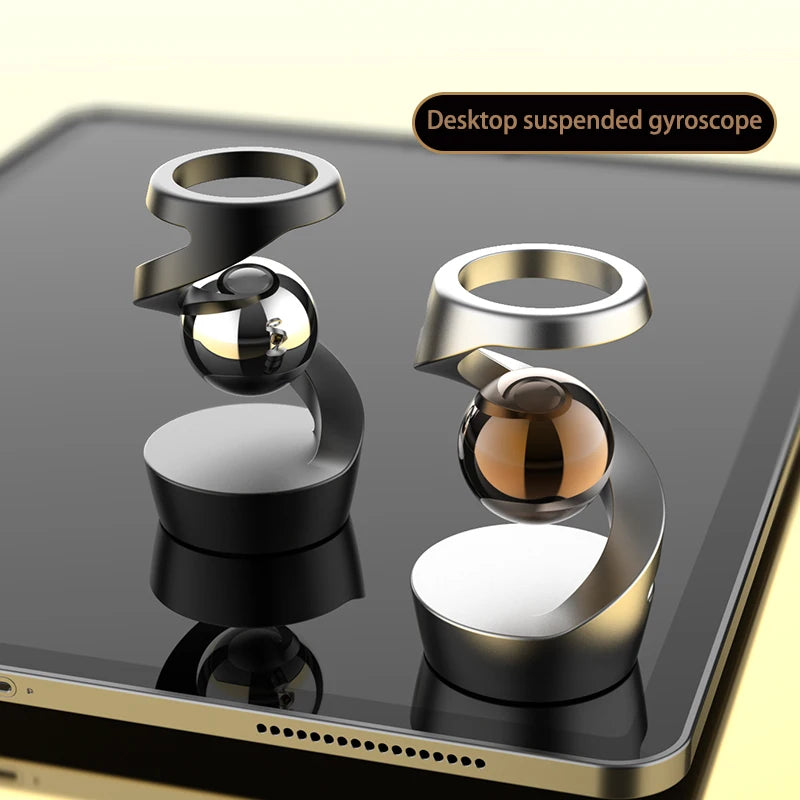 Adult Desktop Stress Relief Toy Aluminum Alloy Decompression Hypnosis Rotary Gyro Fingertip Kinetic Levitating Spinner Gift